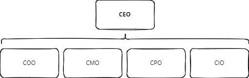 структура топ менеджменту у компанії CEO COO CPO